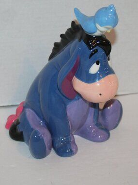 Eeyore with Bluebird Disney Ceramic Coin Savings Bank 8 3/4"